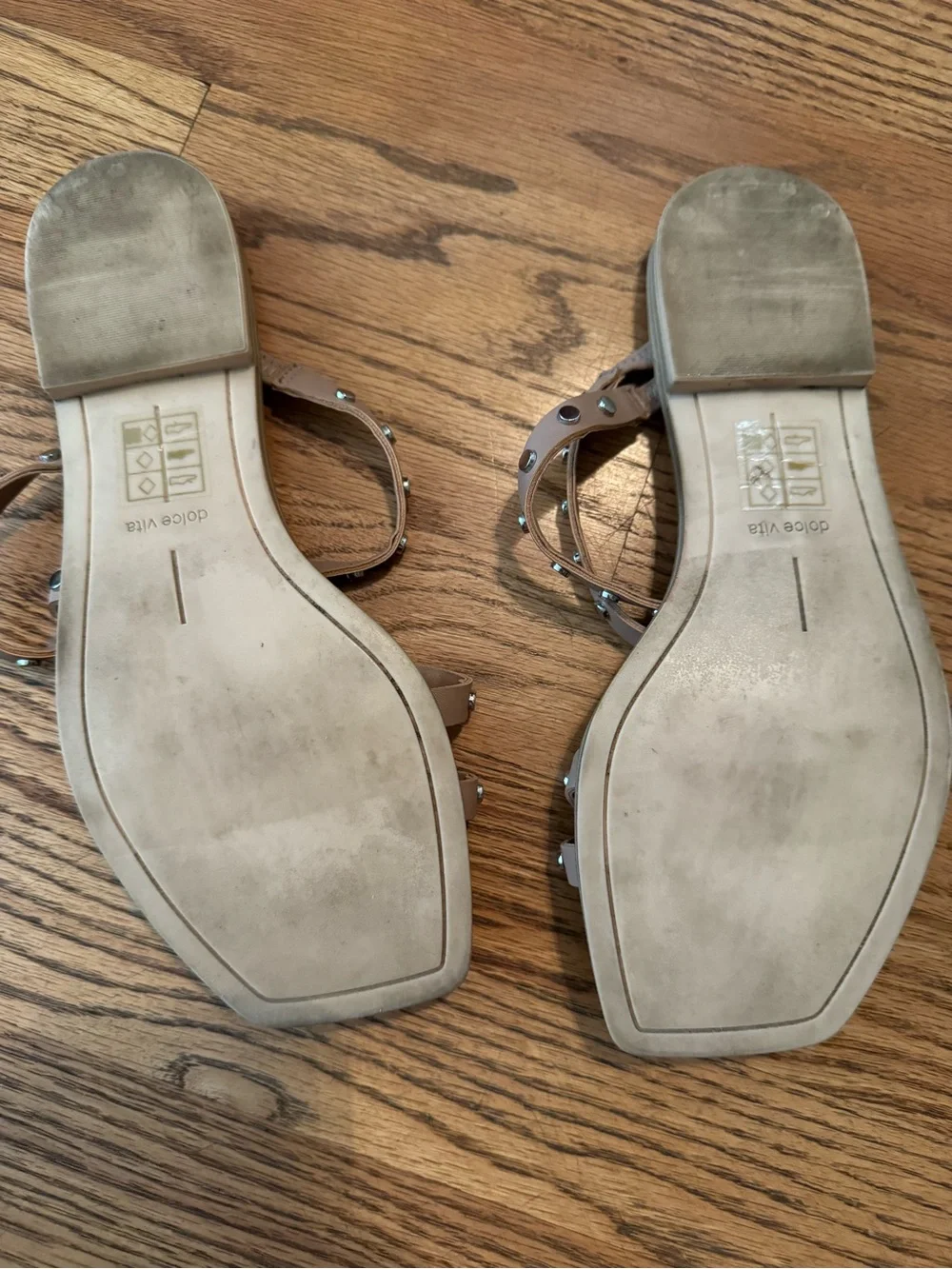 Dolce Vita Studded Strappy Sandals in Taupe - Women's Sandals-size 8